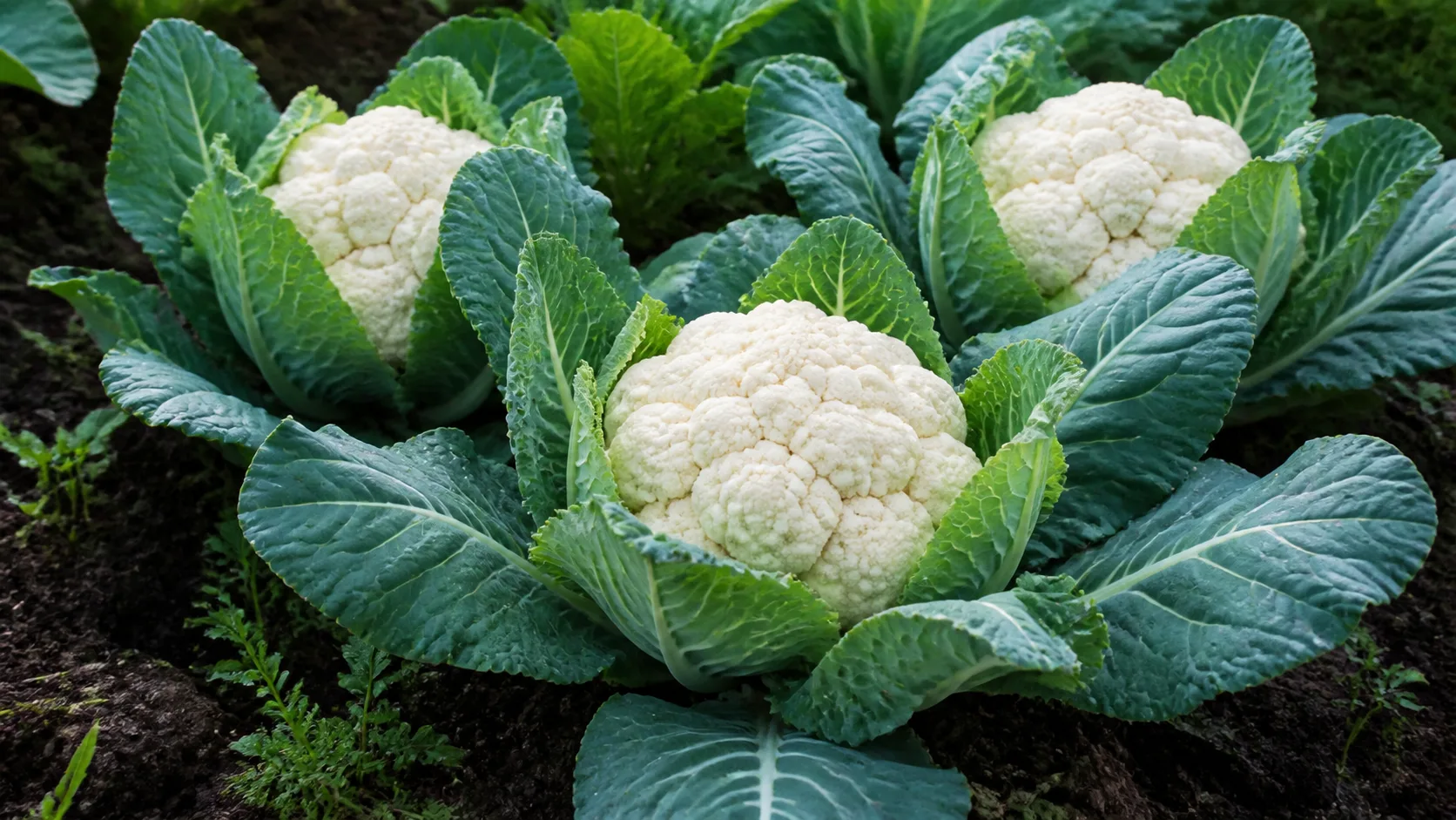 Cavolfiore in un giardino italiano