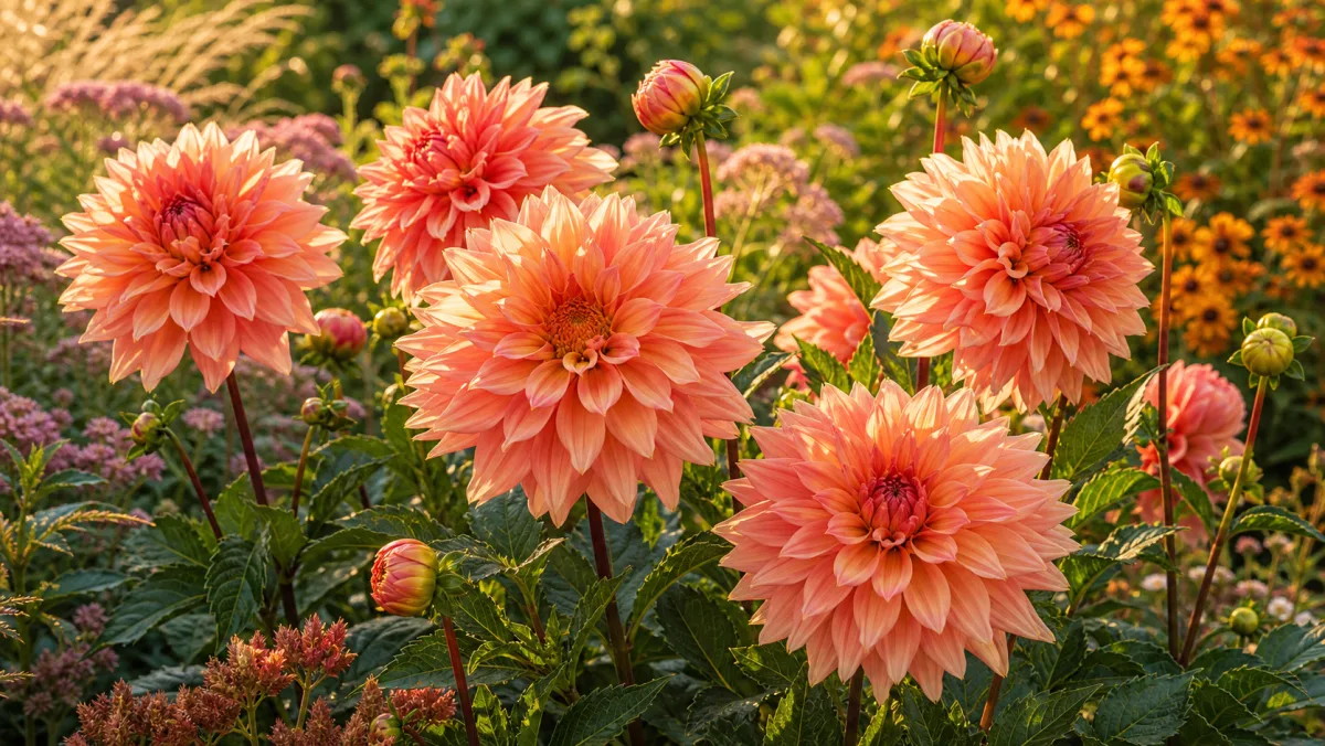Dalia 'Belle of Barmera' in un giardino italiano