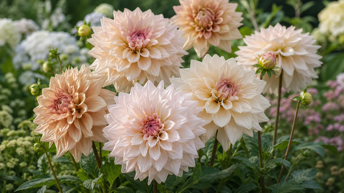 Dalia 'Café au Lait' in un giardino italiano