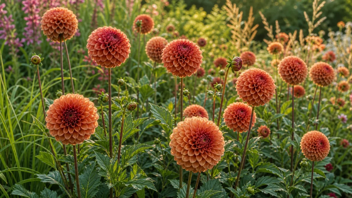 Dalia 'Cornel Brons' in un giardino italiano