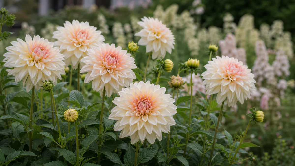 Dalia 'Diana's Memory' in un giardino italiano