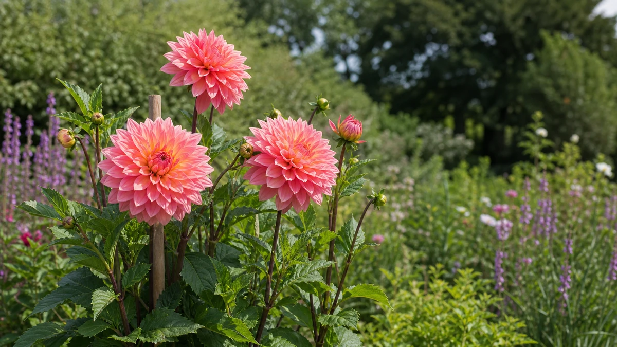 Dalia 'Fairway Spur' alta con capolini sostenuti