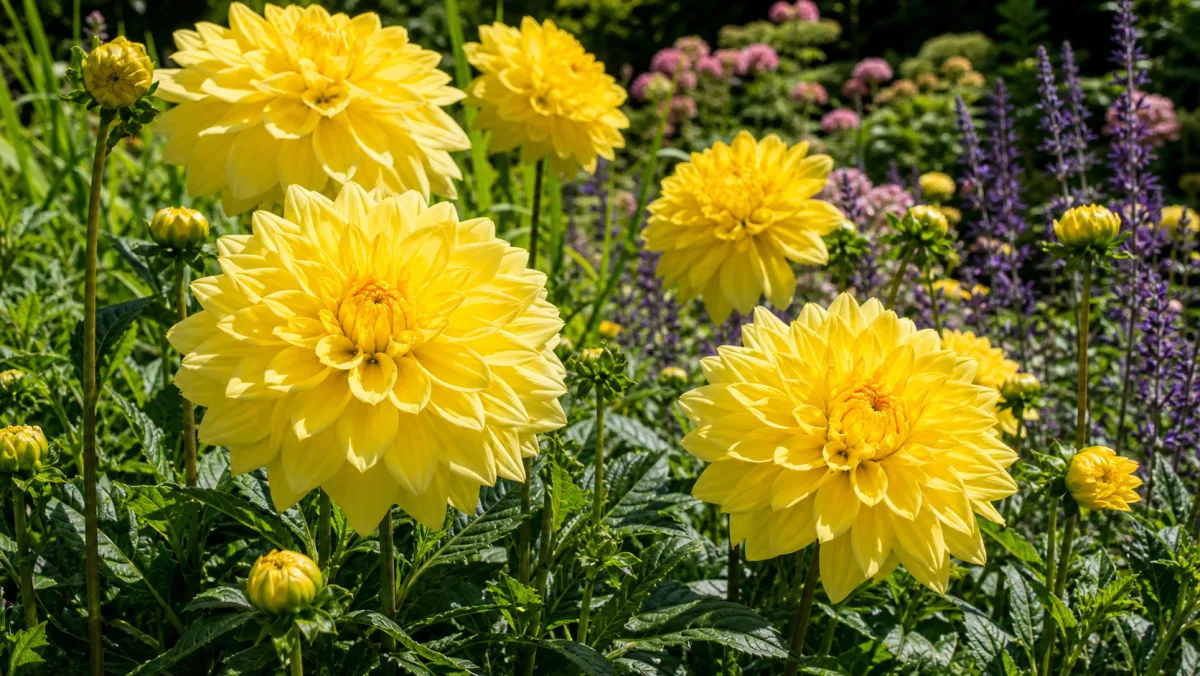 Dalia 'Fairway Spur' in un giardino italiano