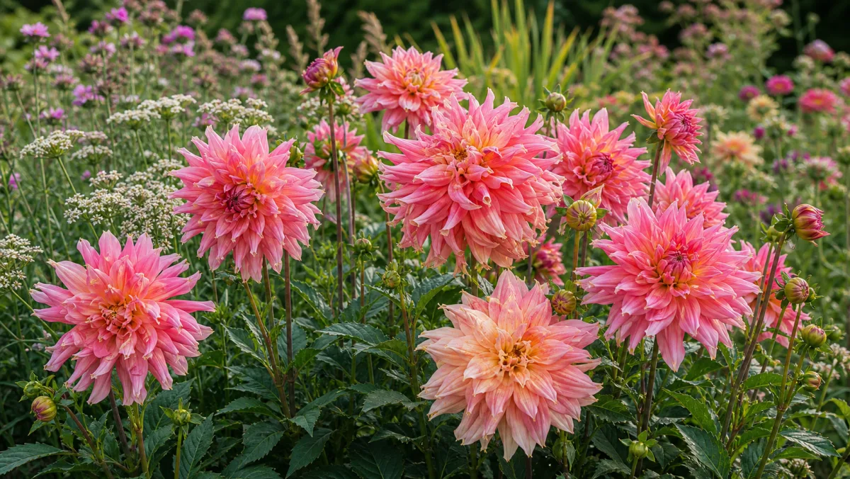 Dalia 'Penhill Watermelon' in un giardino italiano