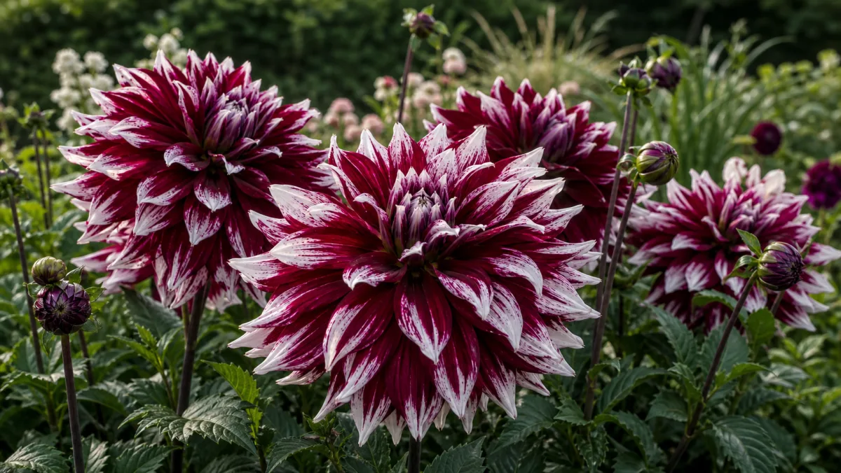 Dalia 'Tartan' in un giardino italiano