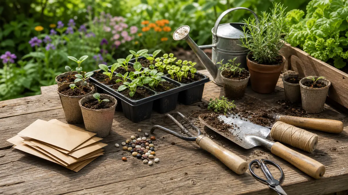 Semi online in un giardino italiano