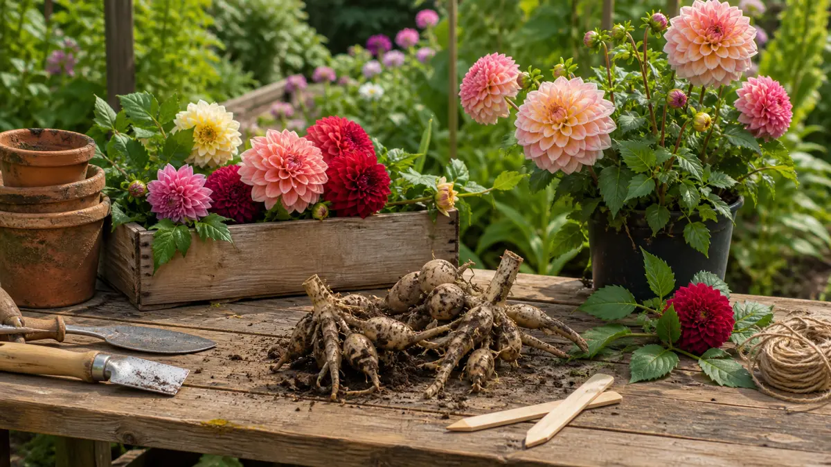 Tuberi di dalia online in un giardino italiano