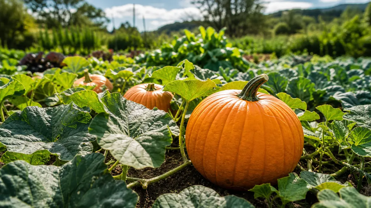 Zucche in un giardino italiano