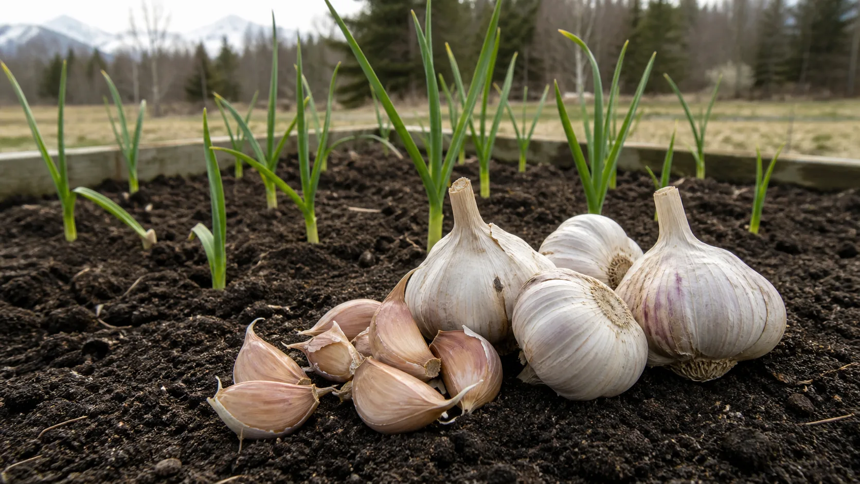Aglio in un giardino italiano