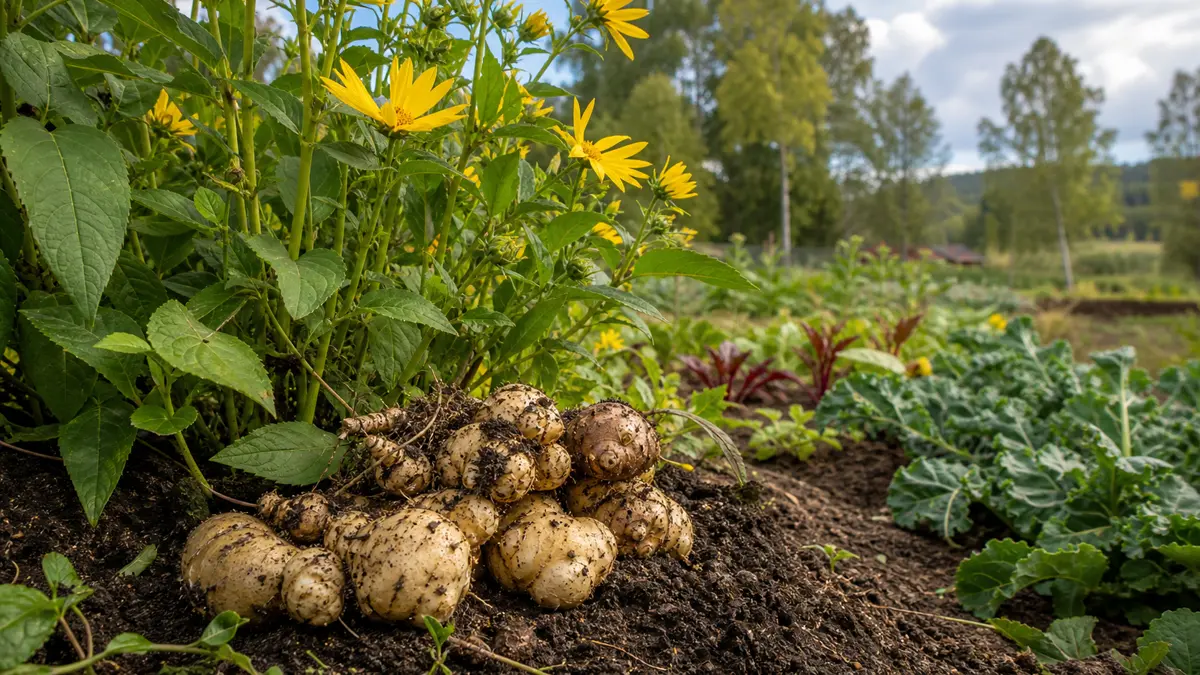 Topinambur in un giardino italiano