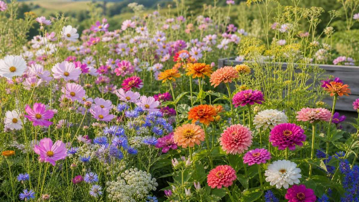 Fiori recisi estivi in un giardino italiano