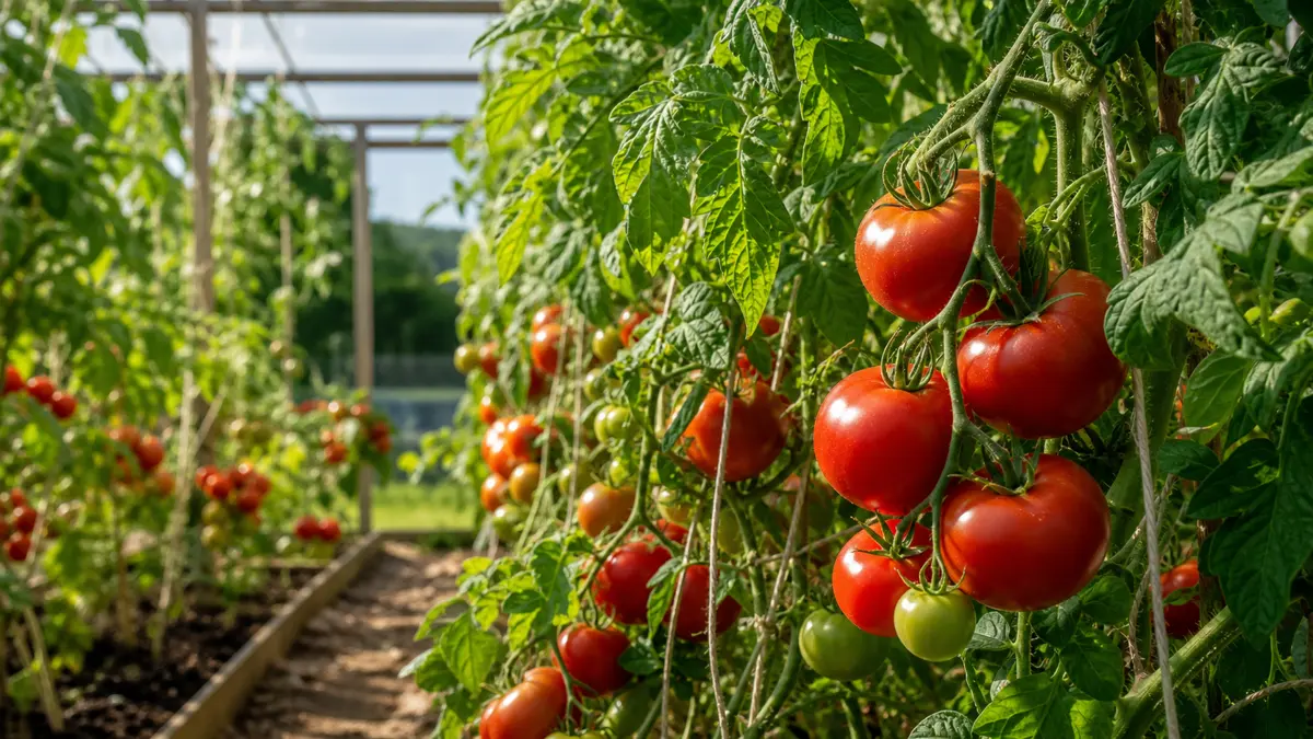 Pomodori in un giardino italiano